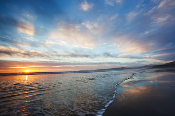 sunset on california coast near morro bay