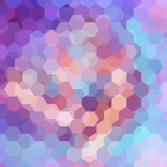 Abstract background consisting of purple, blue, pink, orange hexagons. Geometric design for business presentations or web template banner flyer. Vector illustration
