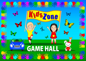 Kids Zone banner, poster.