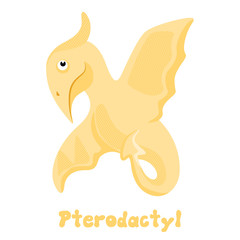 Little pterodactyl cute print. For nursery t-shirt, kids apparel, invitation, child design. Vector