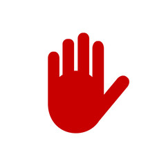 Obraz premium Vector illustration red silhouette hand