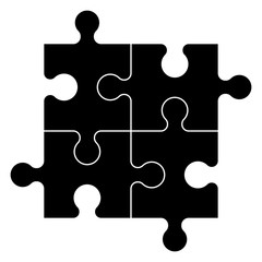 Puzzle icon vector on white background