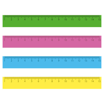 Rulers in centimeters and millimeters