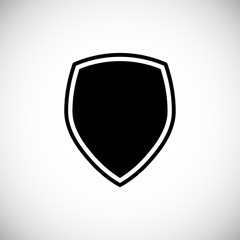 Shield vector icon. Safety badge steel icon