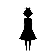 Black silhouette princess vector illustration