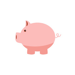 Pig vector icon isolated on white background