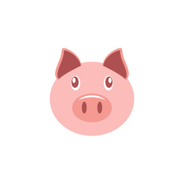 Cartoon pig face vector illustration