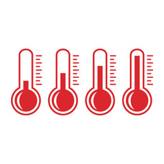 Thermometer vector icon. Cold weather thermometer icon