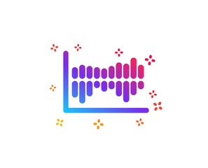 Column chart icon. Financial graph sign. Stock exchange symbol. Business investment. Dynamic shapes. Gradient design column diagram icon. Classic style. Vector