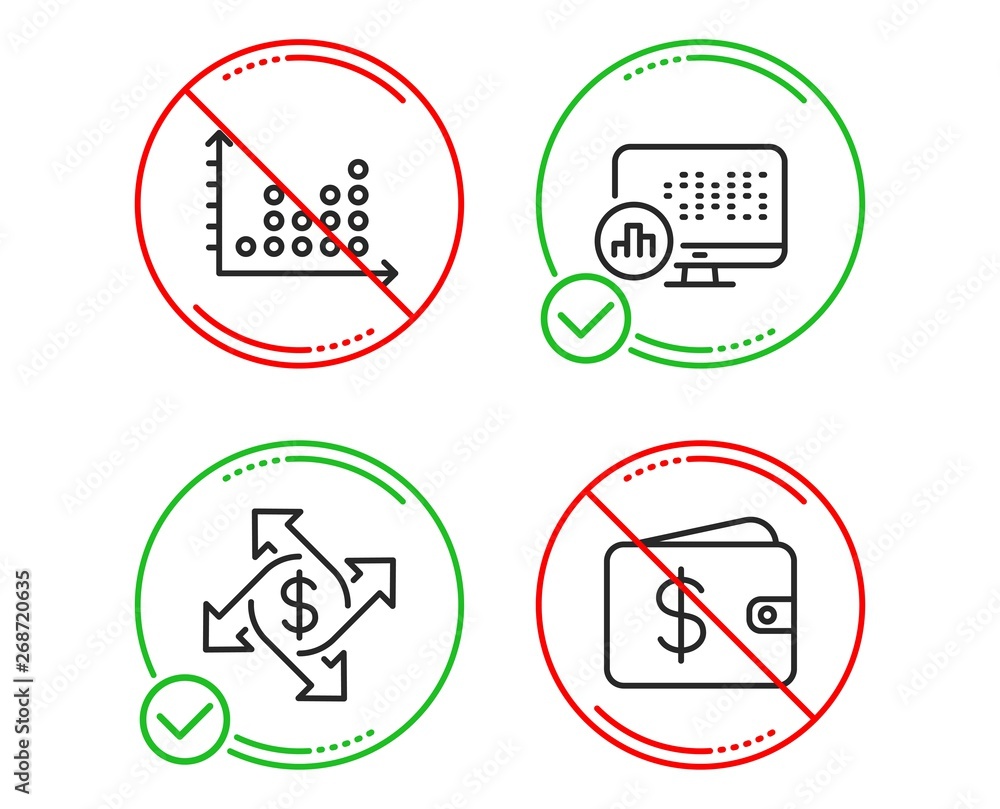 Aufkleber do or stop. payment exchange, dot plot and report statistics icons simple set. dollar wallet sign. m