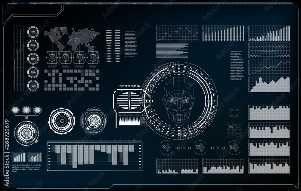 Poster a set of tools to illustrate the subject of personal data protection and authentication and blocking