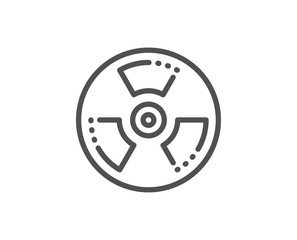 Obraz premium Chemical hazard line icon. Laboratory toxic sign. Chemistry warning symbol. Quality design element. Linear style chemical hazard icon. Editable stroke. Vector