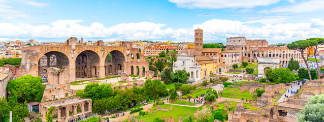 Roman Forum, Latin Forum Romanum, most important cenre in ancient Rome, Italy