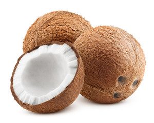 coconut, isolated on white background, full depth of field, clipping path