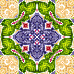 Colored Seamless Pattern with Mosaic Motif