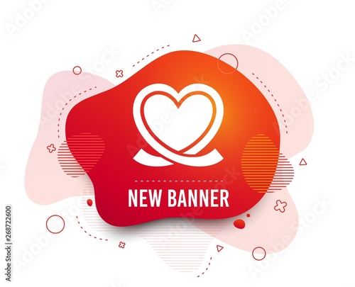 Fluid Badge Heart Ribbon Sign Icon Love Symbol Abstract Shape