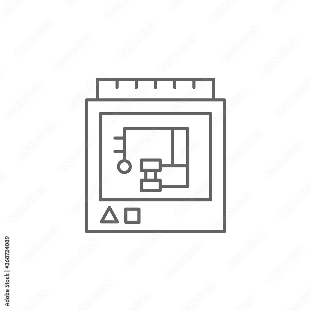 Aufkleber chip, technology icon. element of future world icon. thin line icon for website design and developme