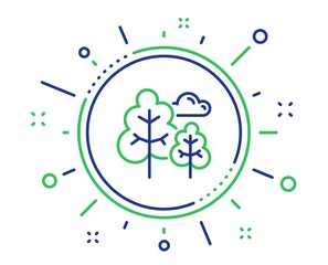 Tree line icon. Forest plants sign. Nature symbol. Quality design elements. Technology tree button. Editable stroke. Vector