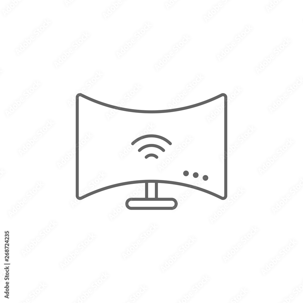 Poster curved monitor, technology icon. element of future world icon. thin line icon for website design and