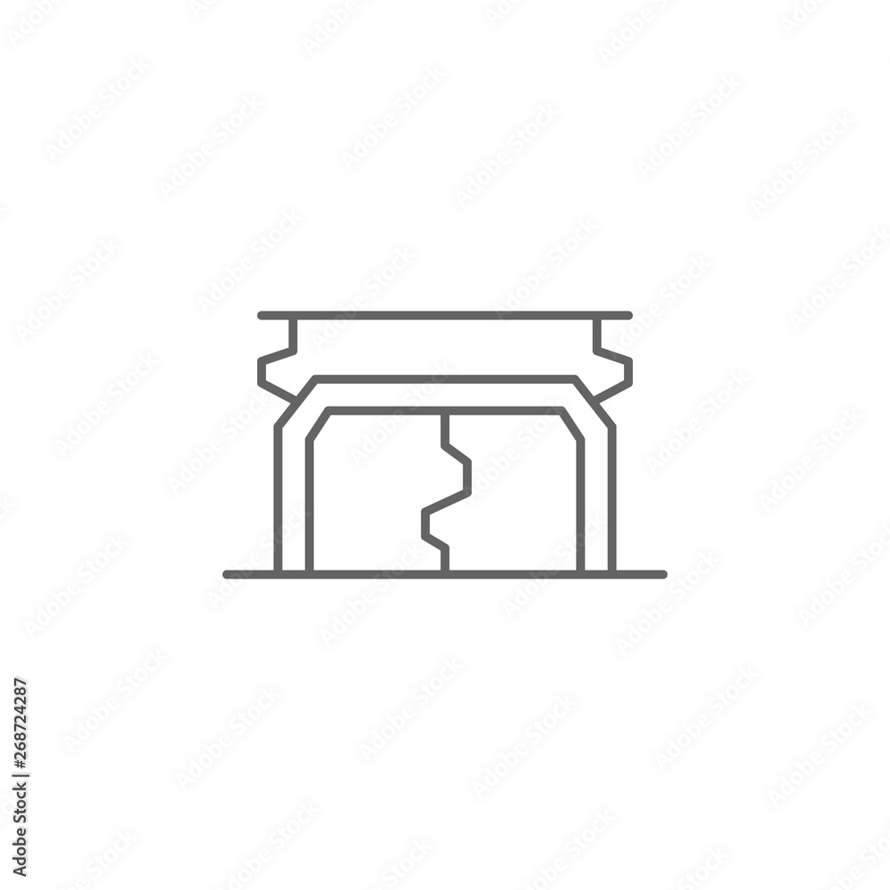 Poster door, technology icon. element of future world icon. thin line icon for website design and developme