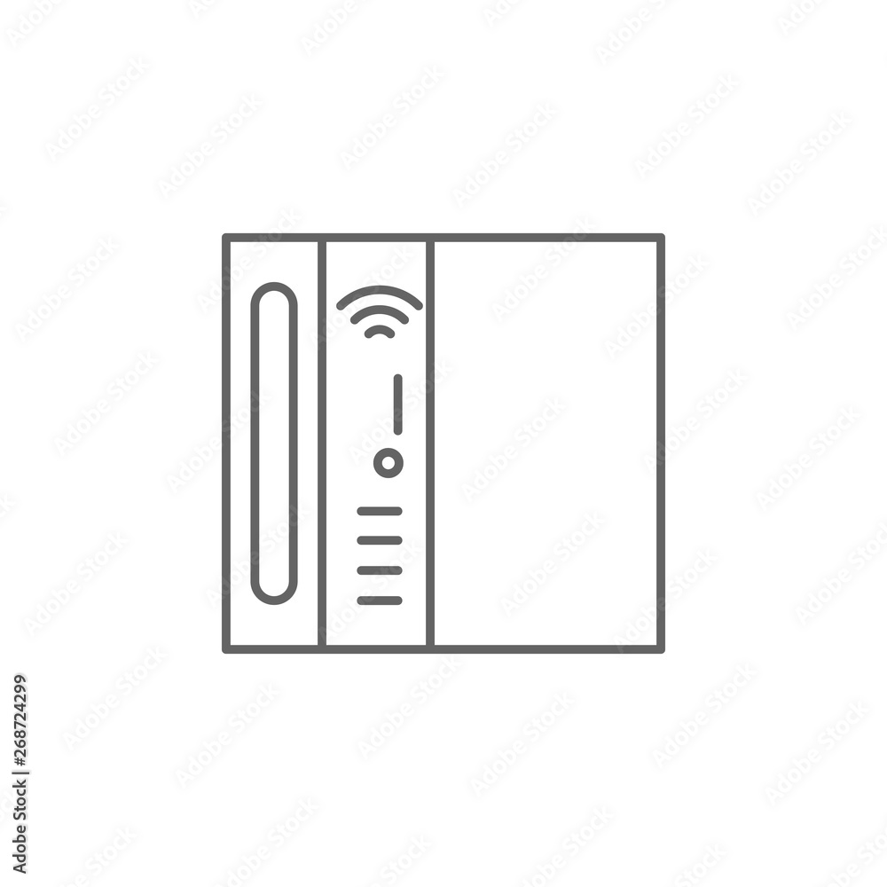 Poster door, technology icon. element of future world icon. thin line icon for website design and developme