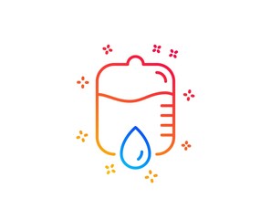 Medicine drop counter line icon. Medical equipment sign. Gradient design elements. Linear drop counter icon. Random shapes. Vector