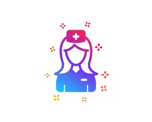 Hospital nurse icon. Medical help assistant sign. Dynamic shapes. Gradient design hospital nurse icon. Classic style. Vector