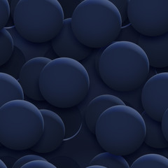 Abstract seamless pattern or background of holes and circles with shadows in blue colors