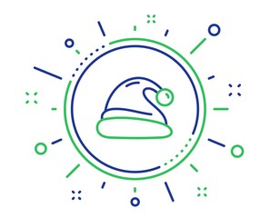 Santa hat line icon. Christmas or New year sign. Claus symbol. Quality design elements. Technology santa hat button. Editable stroke. Vector