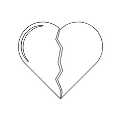 Broken heart icon. Element of Love for mobile concept and web apps icon. Outline, thin line icon for website design and development, app development