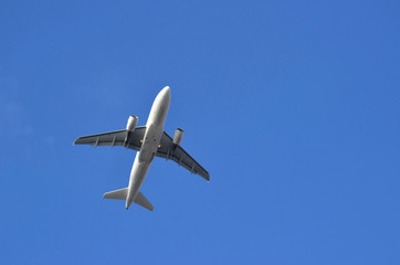 Airplane in the sky.