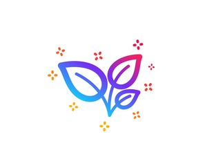 Leaves icon. Grow plant leaf sign. Environmental care symbol. Dynamic shapes. Gradient design leaves icon. Classic style. Vector