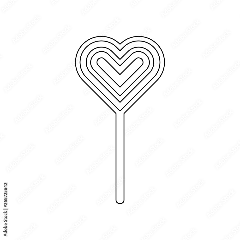 Aufkleber heart lollipop icon. element of love for mobile concept and web apps icon. outline, thin line icon f