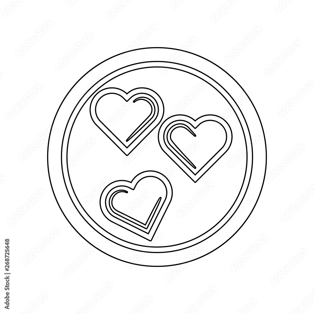 Poster chocolate in the form of heart icon. element of love for mobile concept and web apps icon. outline, 