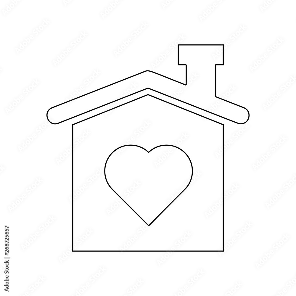 Poster love house icon. element of love for mobile concept and web apps icon. outline, thin line icon for w