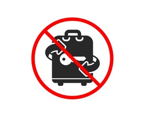 No or Stop. Luggage room icon. Baggage Locker sign. Travel service symbol. Prohibited ban stop symbol. No luggage icon. Vector