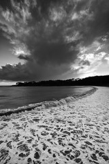 storm clouds over bay in california