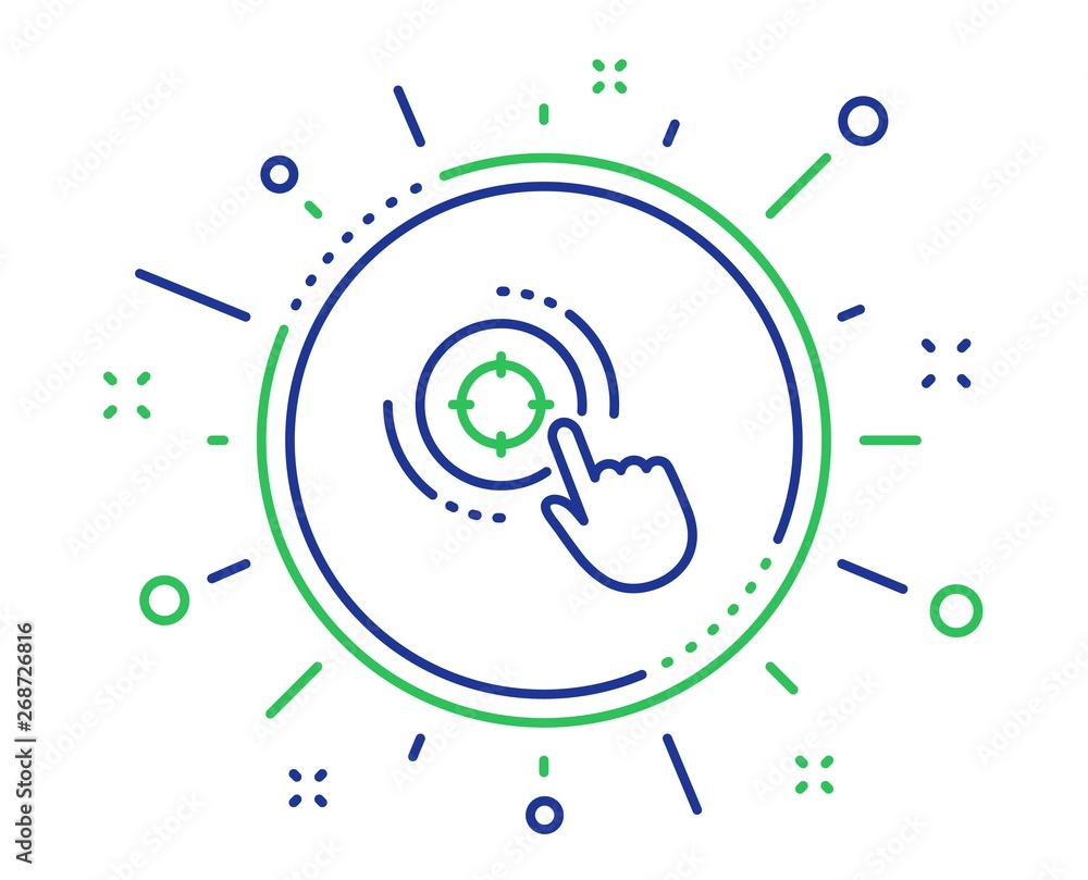 Poster Seo target line icon. Search engine optimization sign. Click aim symbol. Quality design elements. Technology seo target button. Editable stroke. Vector