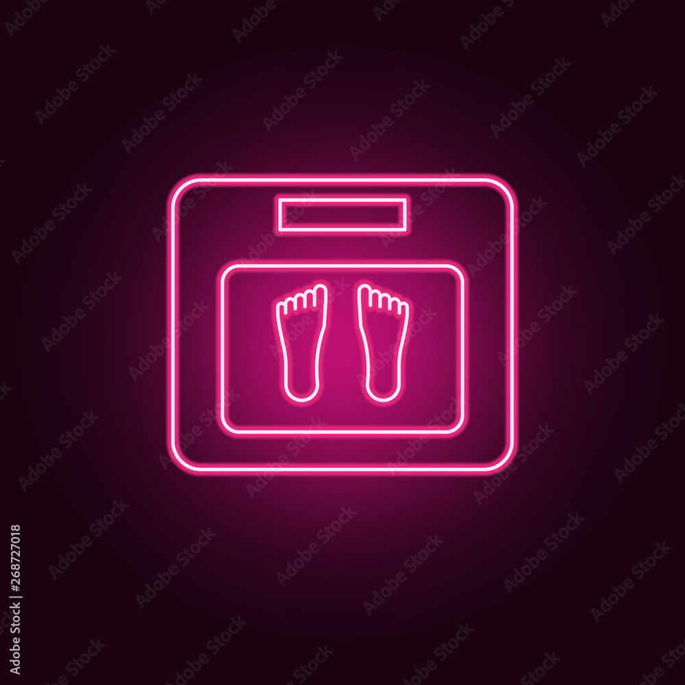 Aufkleber scales neon icon. elements of measure set. simple icon for websites, web design, mobile app, info gr