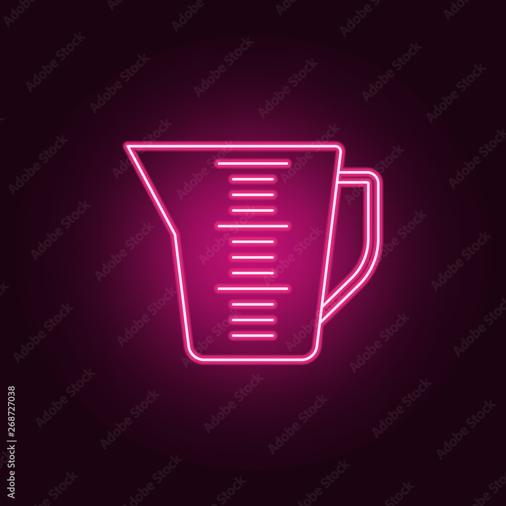 Poster volume meter neon icon. elements of measure set. simple icon for websites, web design, mobile app, i