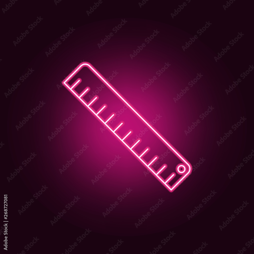 Poster ruler neon icon. elements of measure set. simple icon for websites, web design, mobile app, info gra
