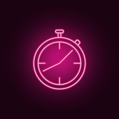 stopwatch neon icon. Elements of Measure set. Simple icon for websites, web design, mobile app, info graphics
