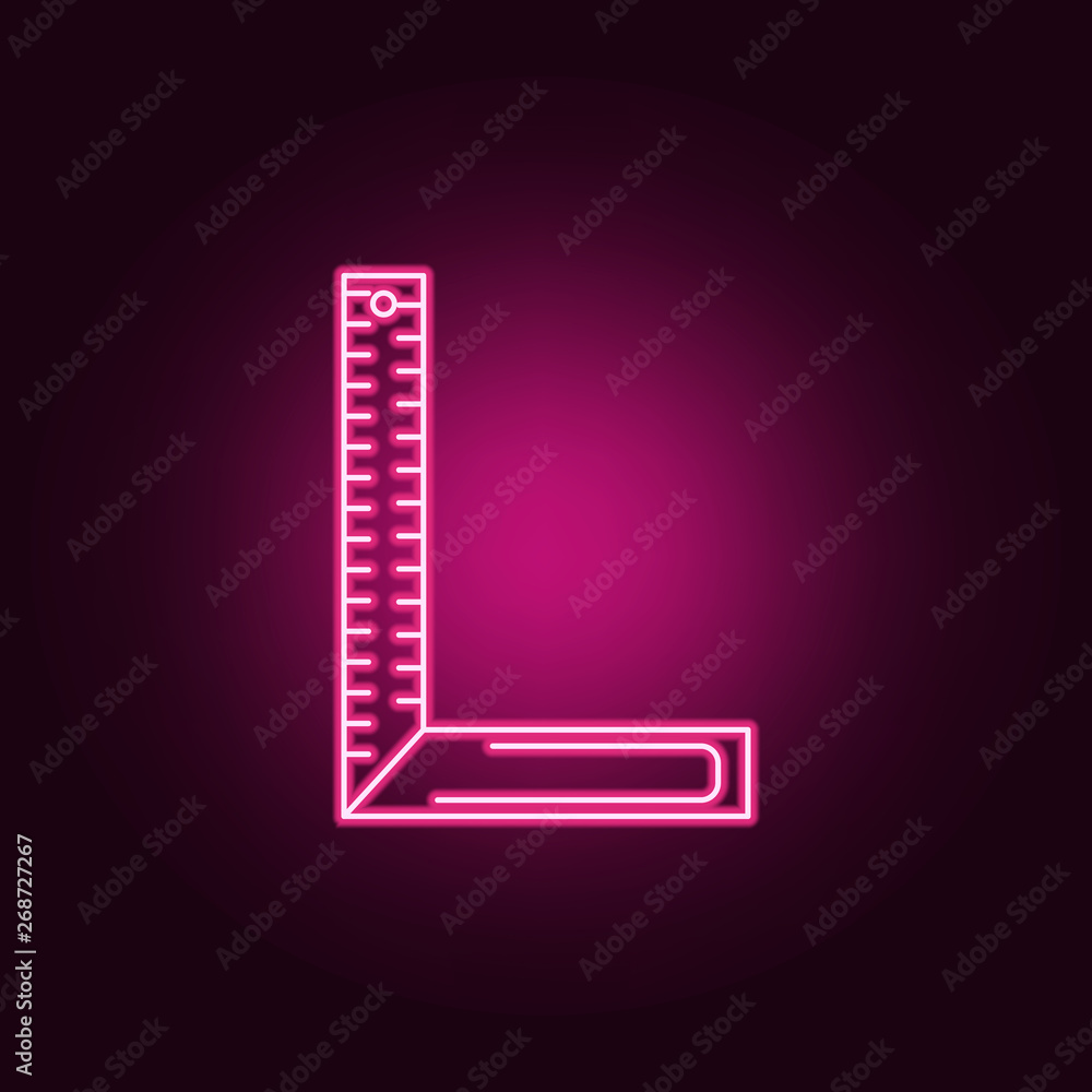 Poster angle ruler neon icon. elements of measure set. simple icon for websites, web design, mobile app, in