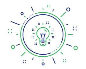 Fototapeta na wymiar Idea line icon. Light bulb or Lamp sign. Creativity, Solution or Thinking symbol. Quality design elements. Technology idea button. Editable stroke. Vector