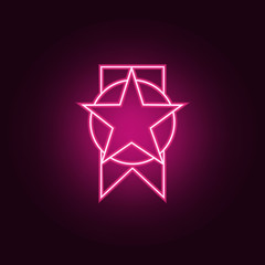 Order star neon icon. Elements of Medals set. Simple icon for websites, web design, mobile app, info graphics