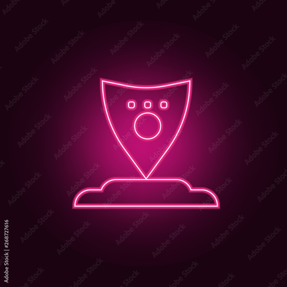 Poster shield neon icon. elements of medals set. simple icon for websites, web design, mobile app, info gra