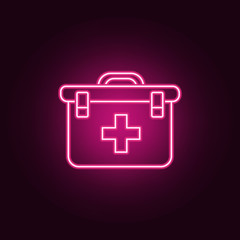 Doctor Bag neon icon. Elements of Medecine set. Simple icon for websites, web design, mobile app, info graphics