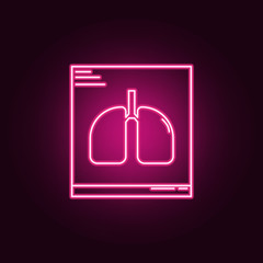 Lungs X-Ray neon icon. Elements of Medecine set. Simple icon for websites, web design, mobile app, info graphics