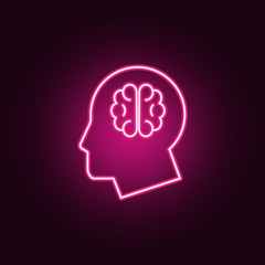 brain neon icon. Elements of Medecine set. Simple icon for websites, web design, mobile app, info graphics