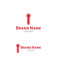 Modern temperature logo design, flat termometer design, temperature measure design concept